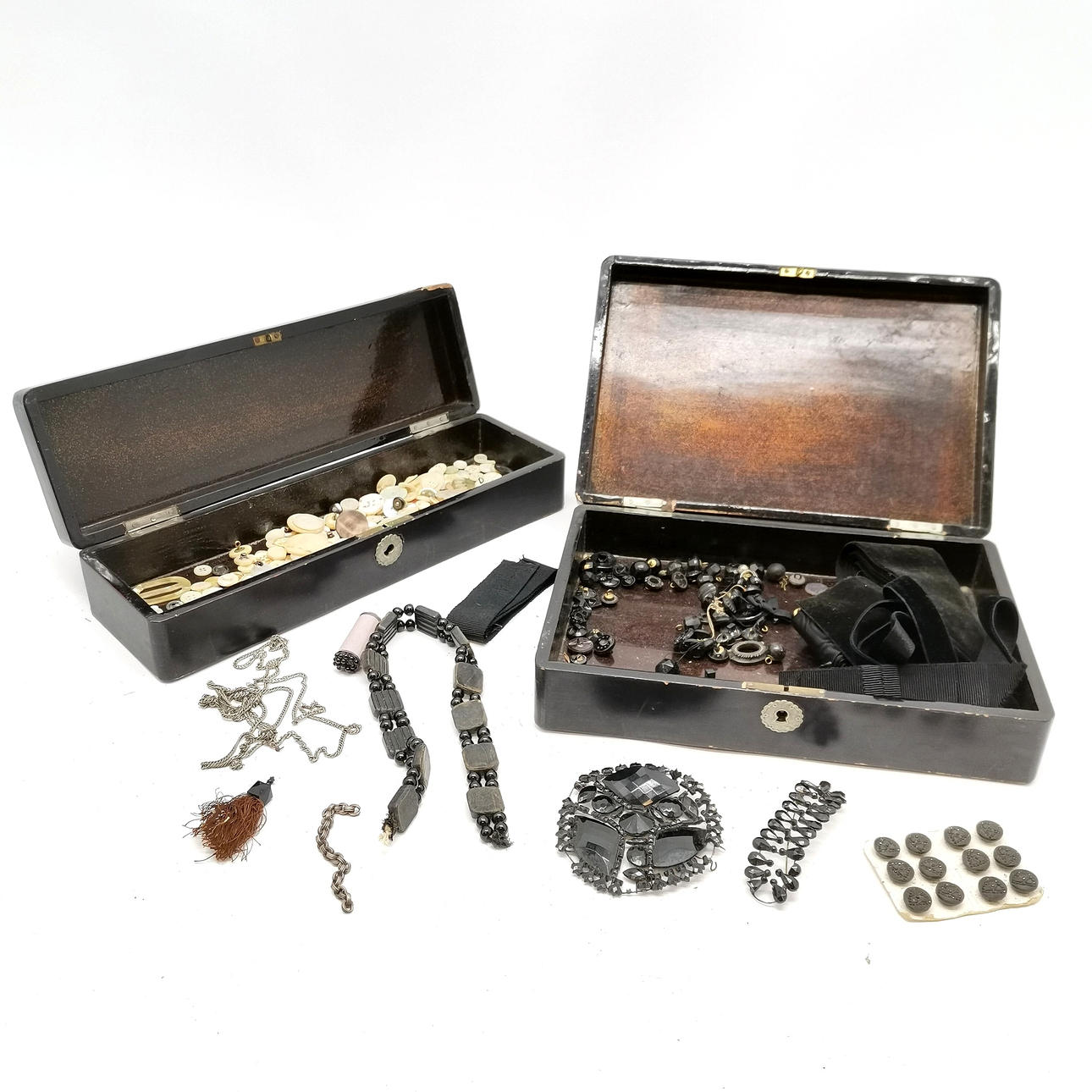 2 X CHINESE LACQUER BOXES.