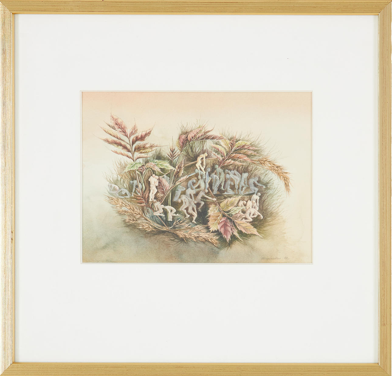 KERSTIN BIRGERSDOTTER. Figure composition, watercolour, signed and dated -82.