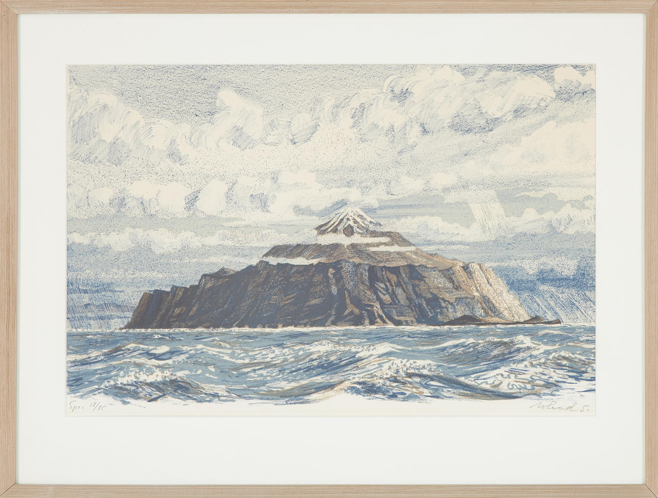 ROLAND SVENSSON. Volcano, lithograph in colours, signed and numbered, spec 17/75.