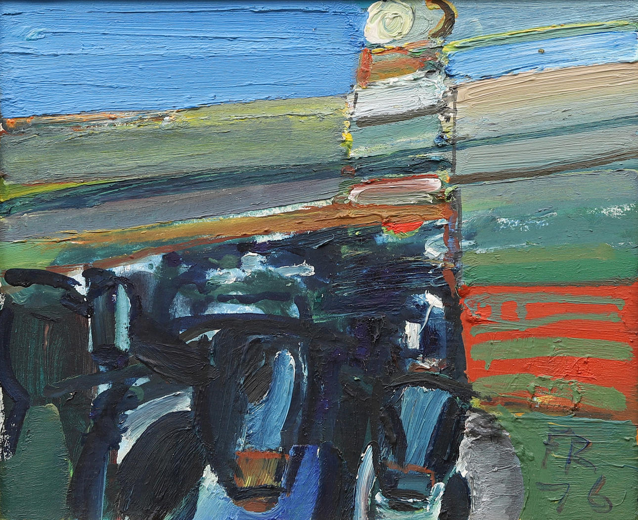 FREDRIK ROHDE. “COWS IN LANDSCAPE”, signed and dated -76.