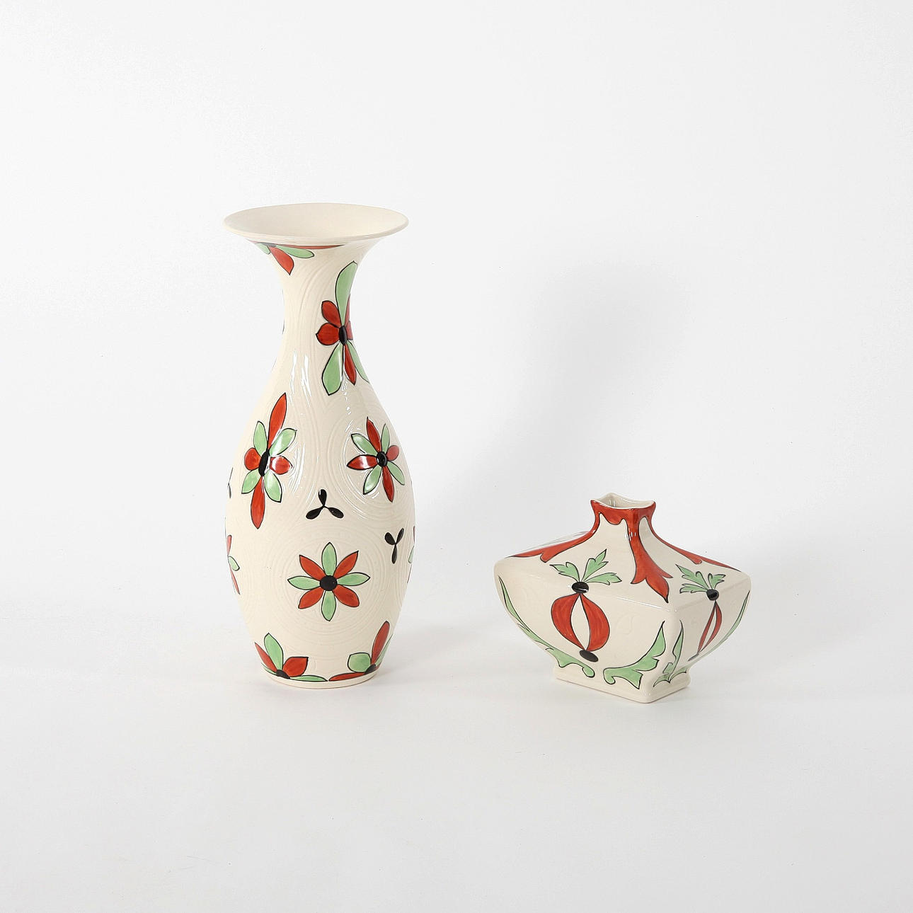A set of 2 flintware vases, Rörstrand, 1920/30s.