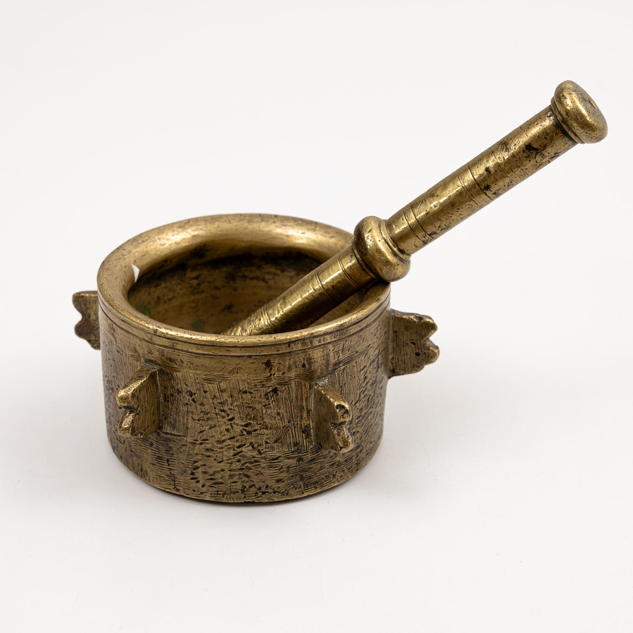 MORTEL, med støder, bronze, antik.