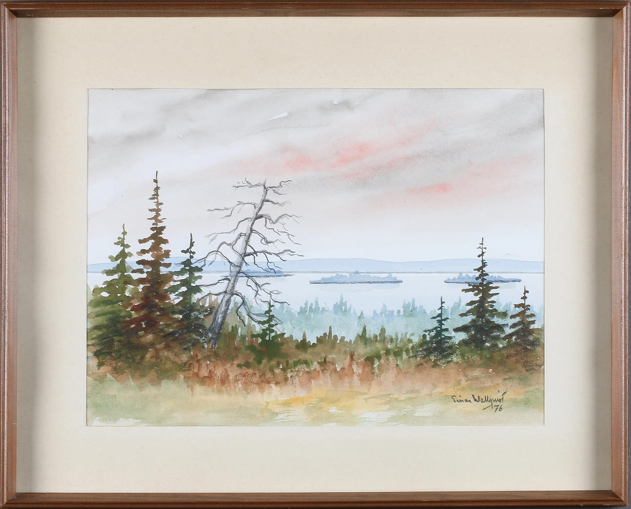 EINAR WALLQUIST. Landskap, akvarell, signerad samt daterad 76.
