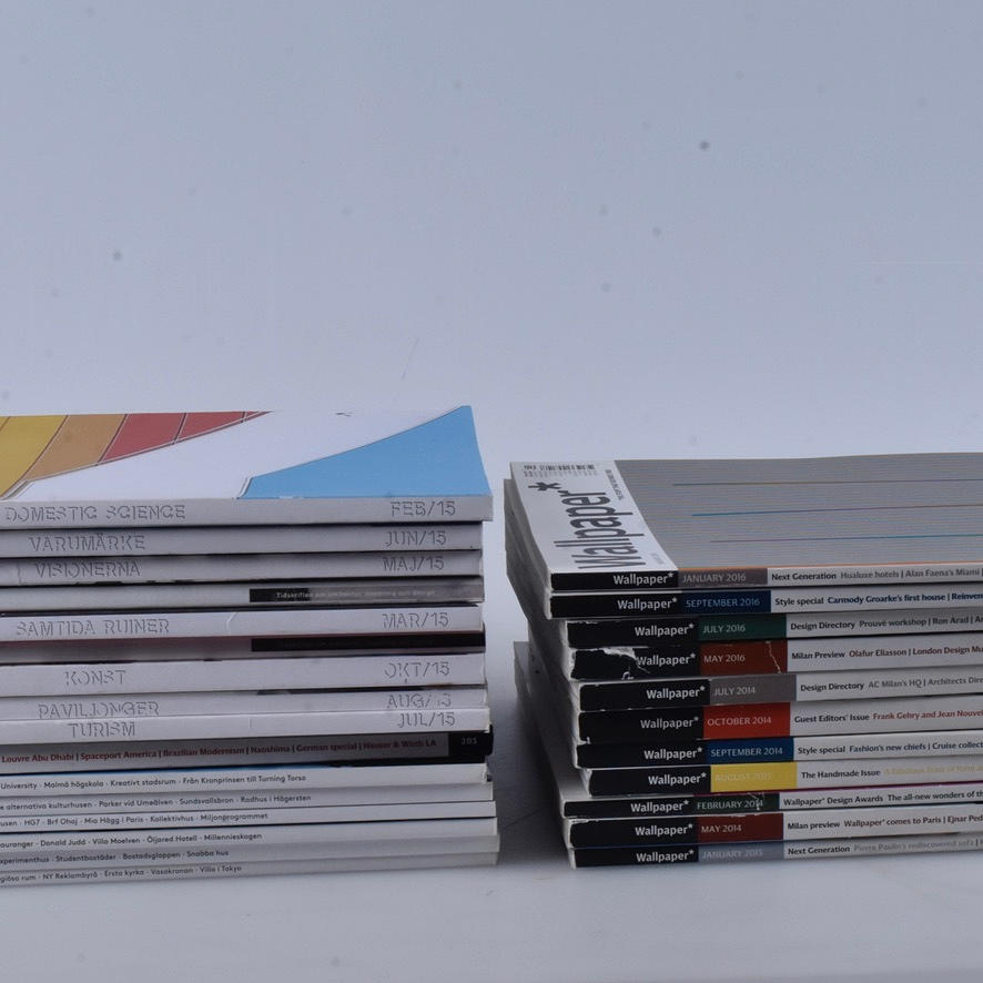 LARGE BATCH OF MAGAZINES, Architecture, Wallpaper and Rooms, 27 pieces, 1 box.