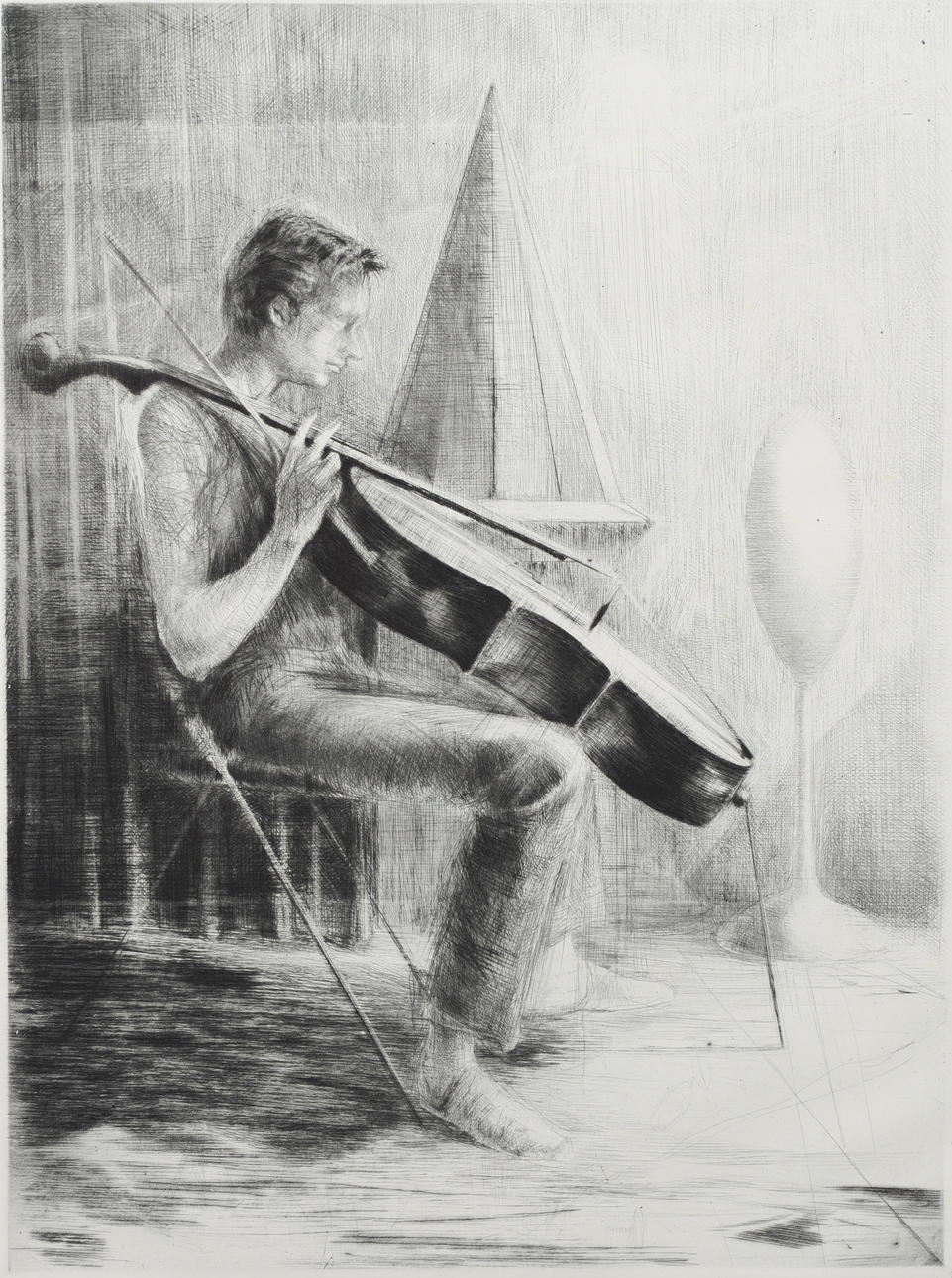 URBAN ENGSTRÖM. “Tria”, dry needle, signed, numbered and dated.