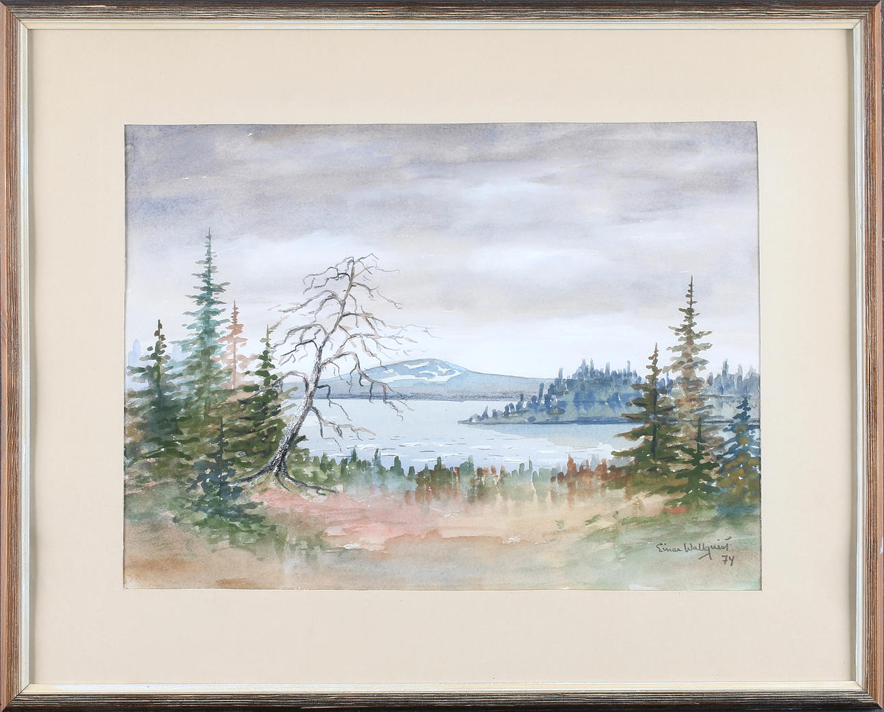 EINAR WALLQUIST. Landskap, akvarell, signerad samt daterad 74.