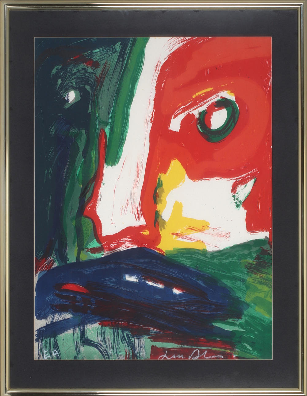 BENGT LINDSTRÖM. Face, lithograph, signed EA edition.