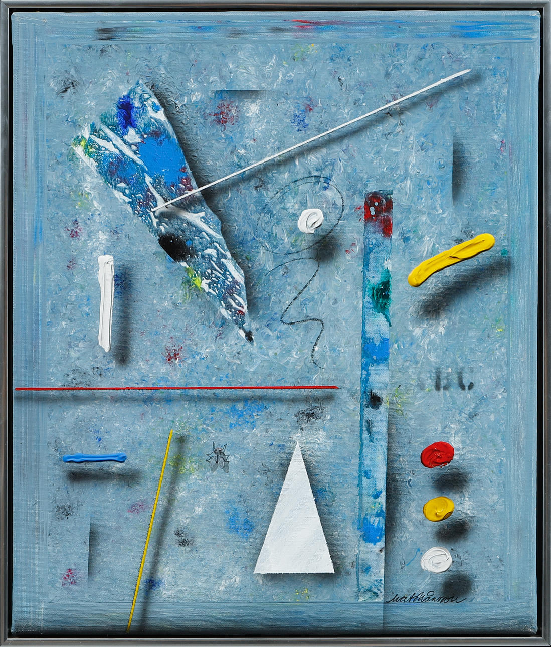 MATS MÅNSSON. Composition, oil on canvas, signed.