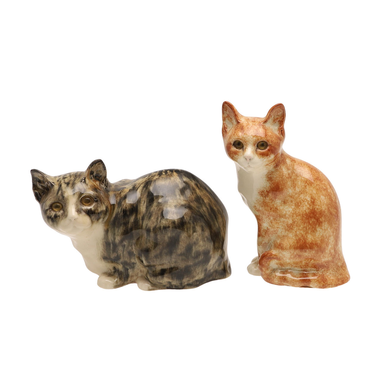 TWO JENNY WINSTANLEY POTTERY CATS.