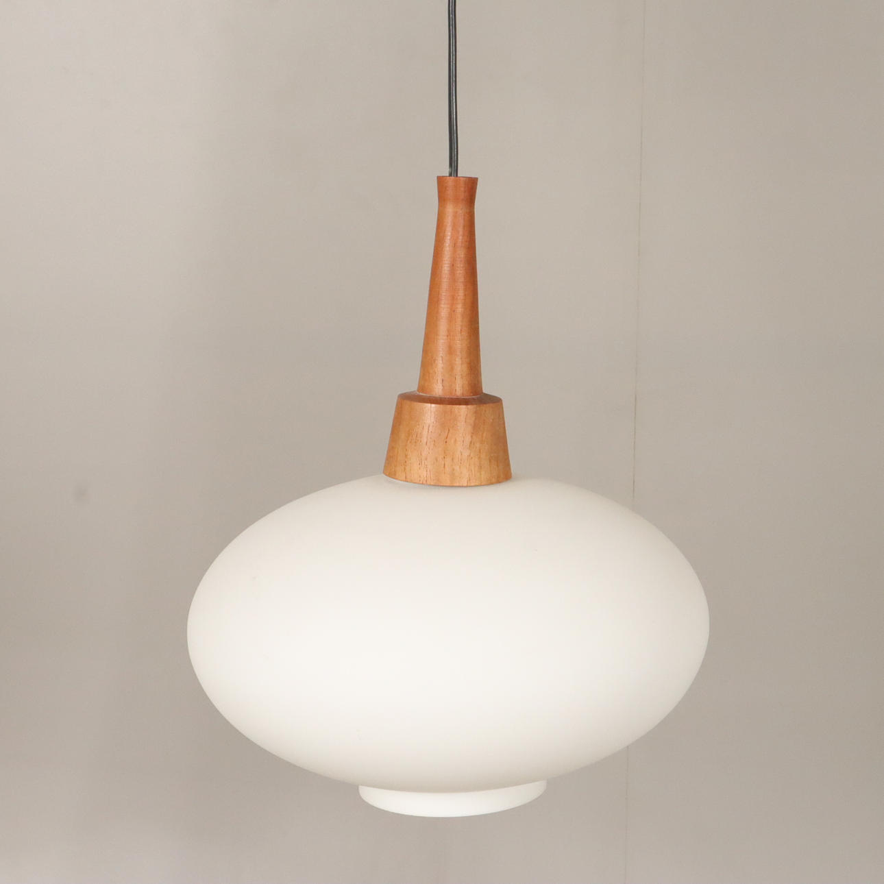 CEILING LAMP, teak/opal glass.