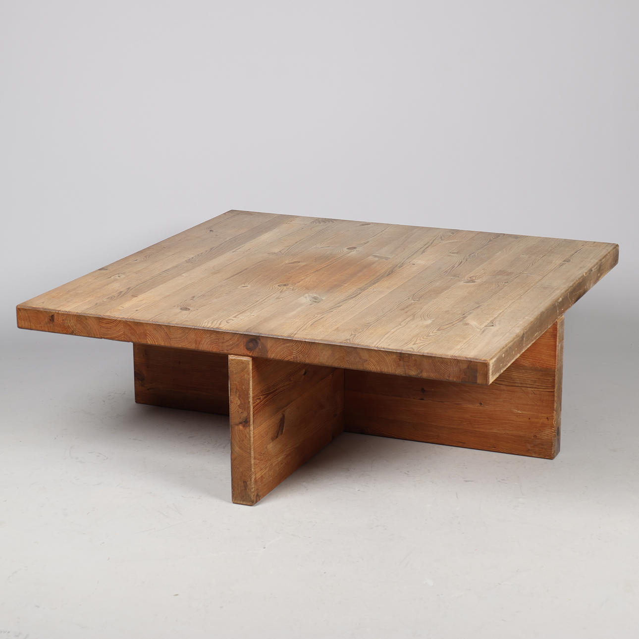 SVENSK MØBELDESIGN. Square coffee table made of solid pine, Sweden, second half of the 20th century.