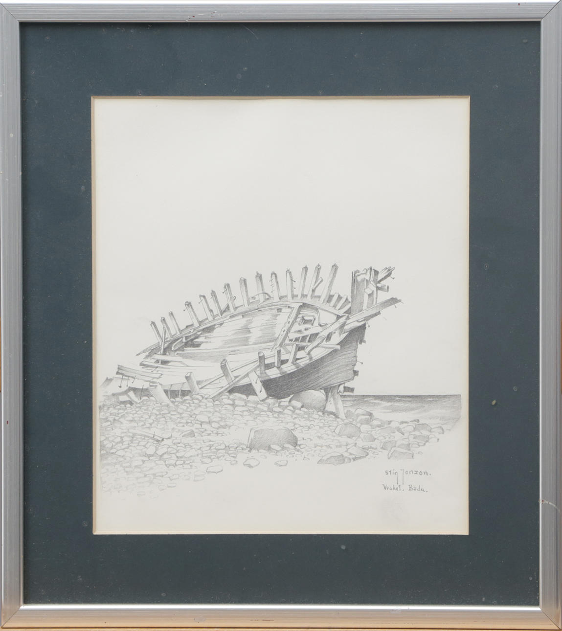 STIG JONZON. DRAWING, pencil, VBöda, signed.