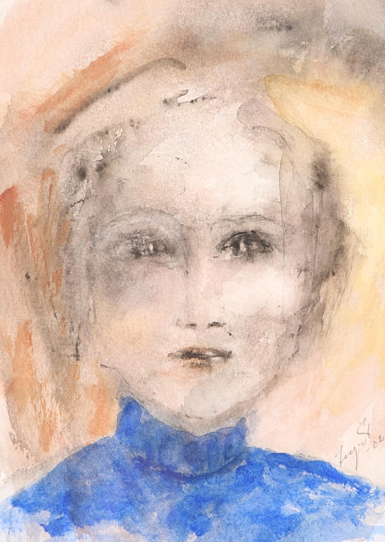 INGER PERSSON. Watercolour, “Anticipation”, signed, -02.