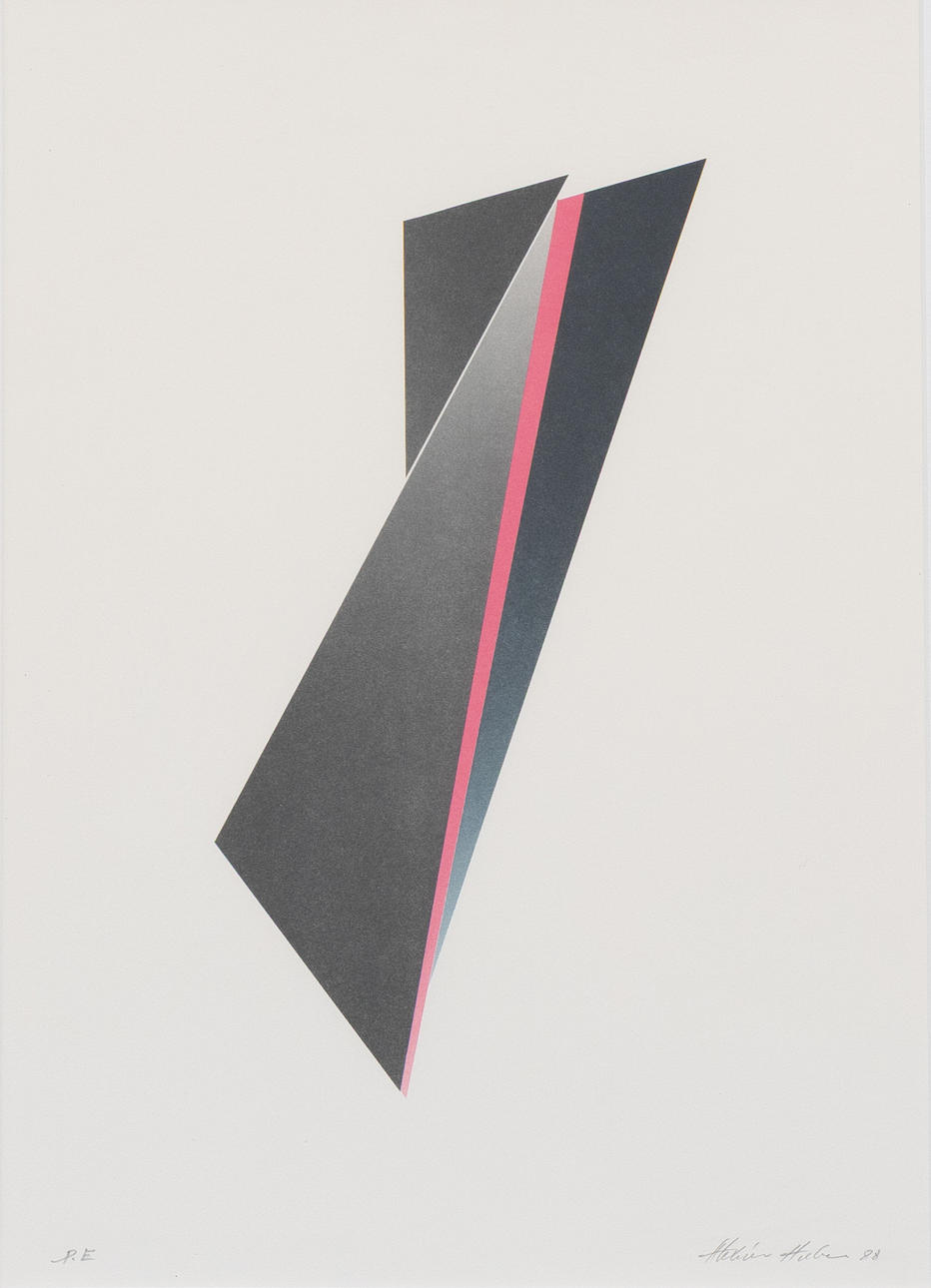 ALEXIUS HUBER. Abstract composition, lithograph in colours, own edition, signed.