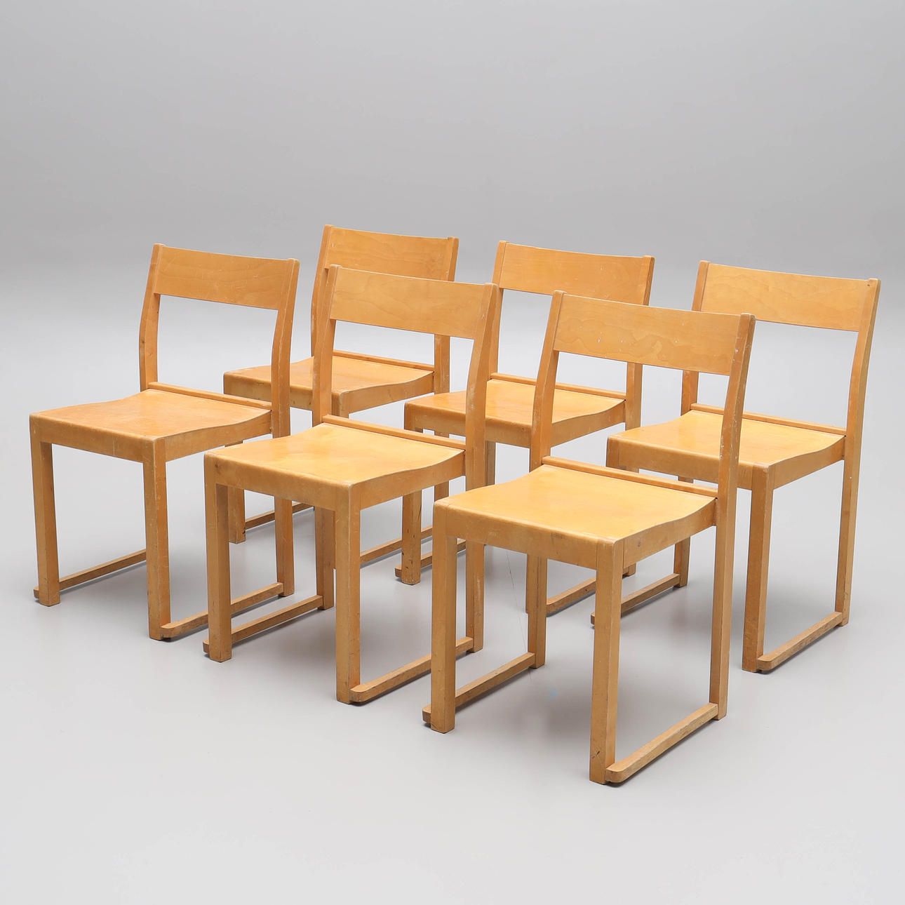 SVEN MARKELIUS. STOLE, 6 stk. „Orkesterstol“, 1900-tallet.