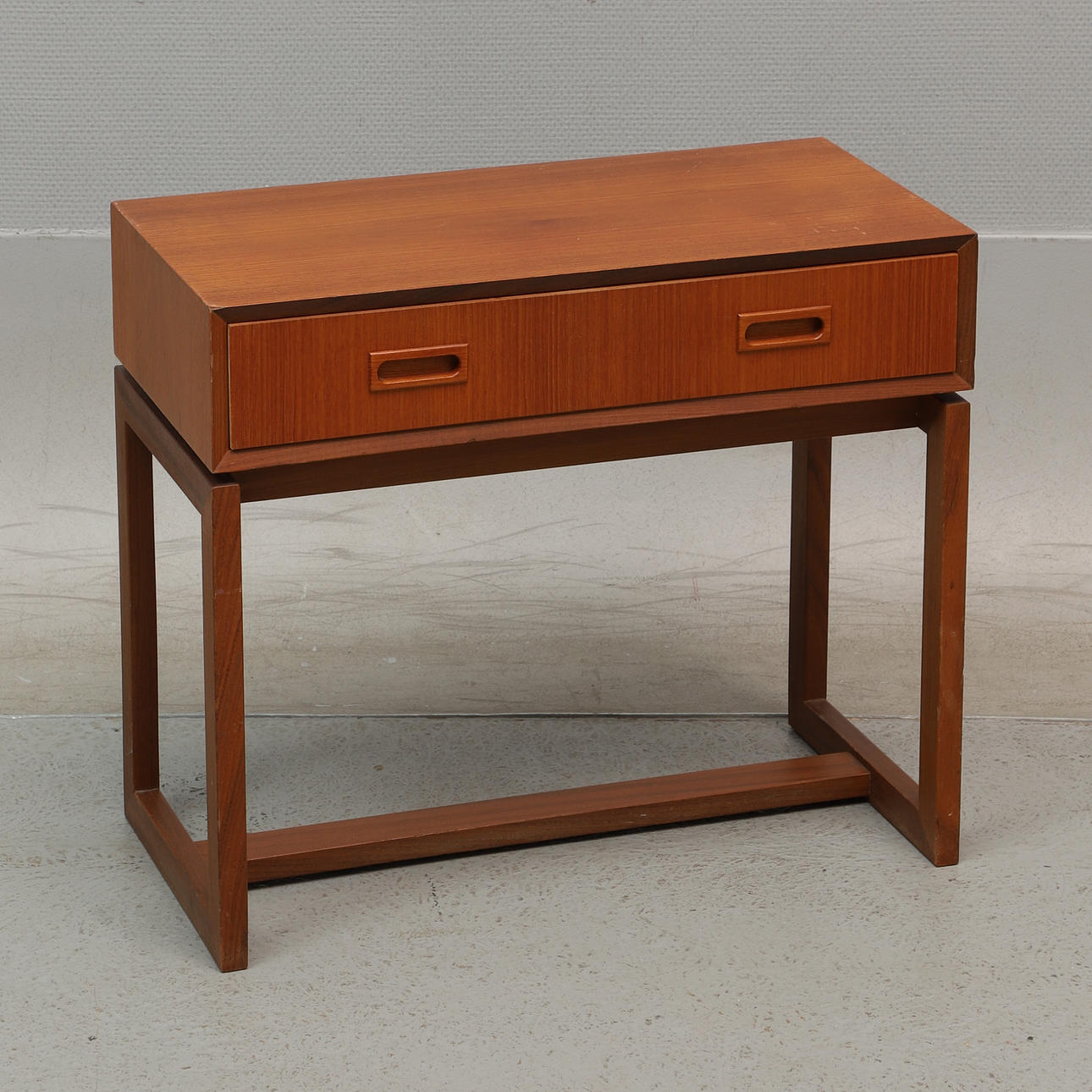 A teak hall table with drawer, second half of the 20th century.