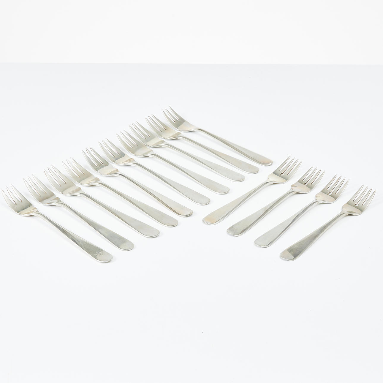ATELIER BORGILA, fish forks, 14 pcs, silver, different year indexes.
