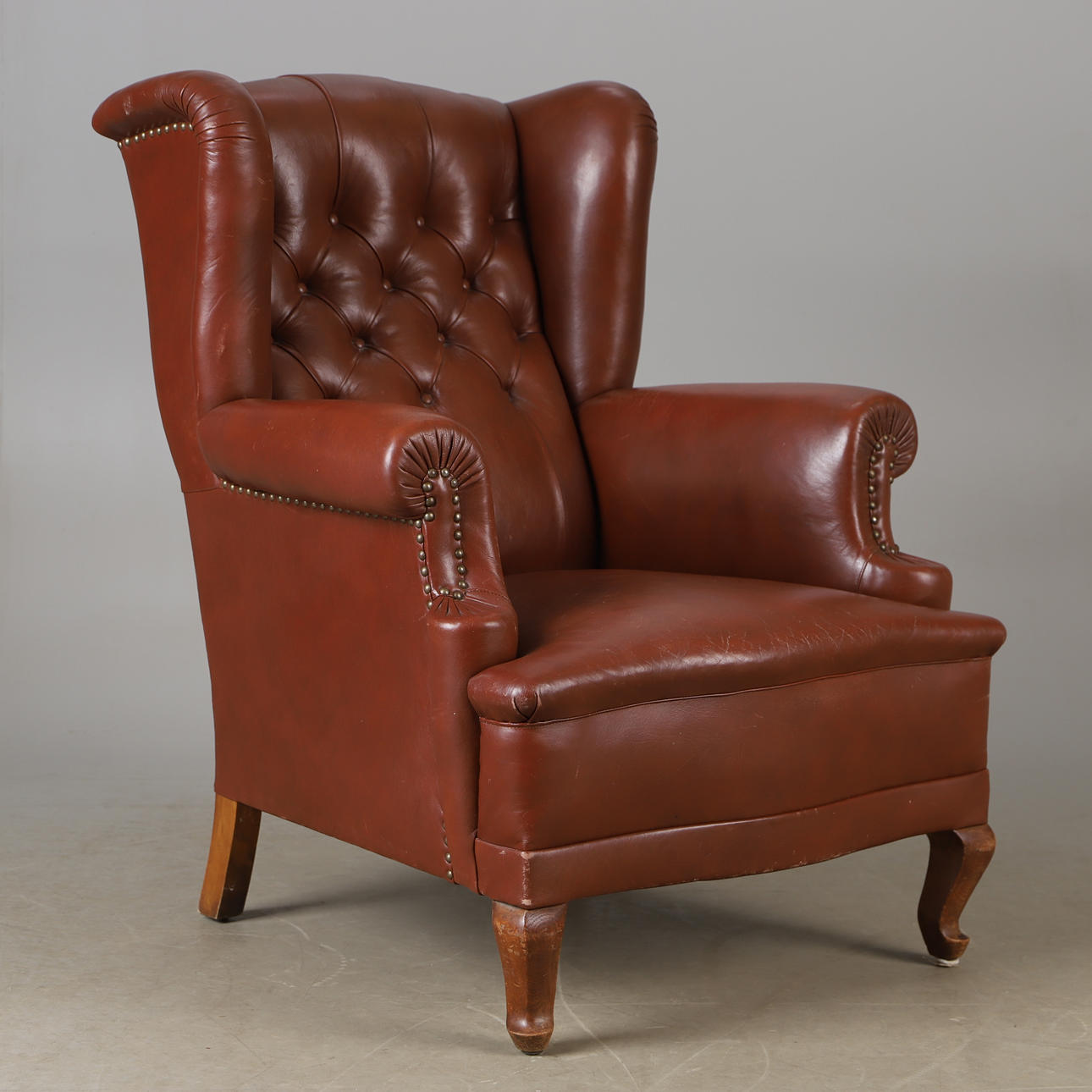 EARPATCH SESSEL, braunes Leder, englischer Stil.