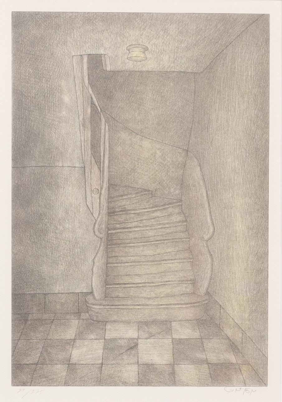 CURT FORS. Staircase, lithograph, signed and numbered.