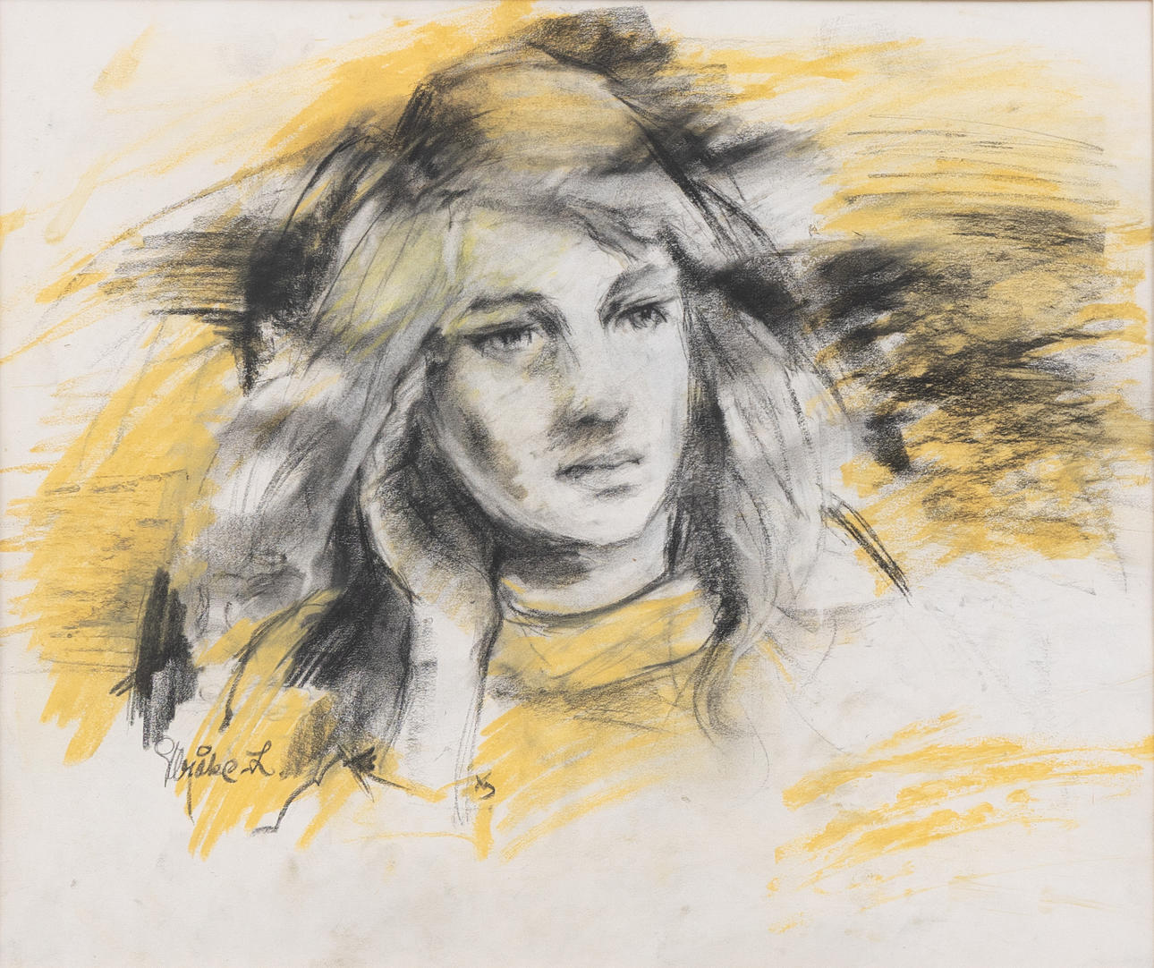 OIDENTIFIERAD KONSTNÄR. Portrait, pastel, indistinctly signed.