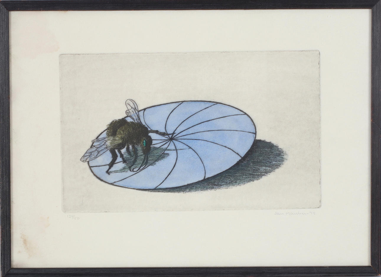 JAN MANKER. Composition with bow tie, etching, signed and numbered 134/150.