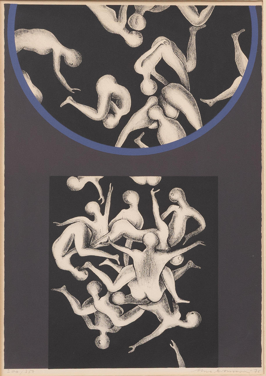 UNO SVENSSON. Composition with bodies, lithograph, signed, dated and numbered.