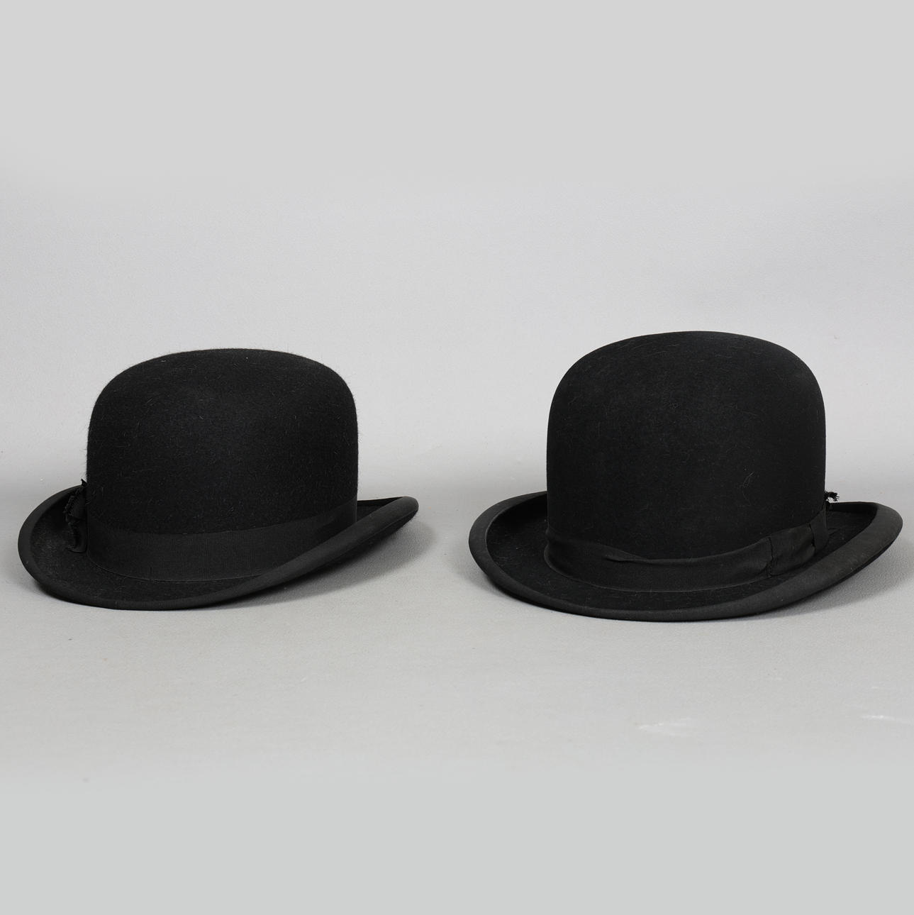TWO VINTAGE BOWLER HATS (2).