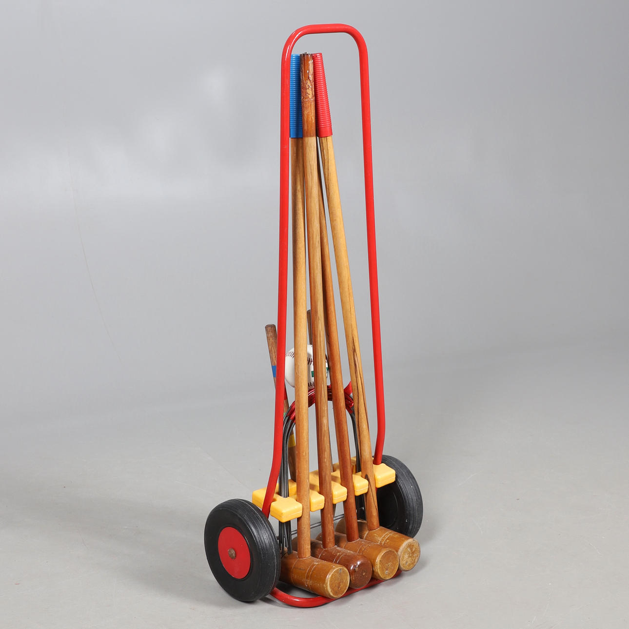 A GARDEN CROQUET SET.