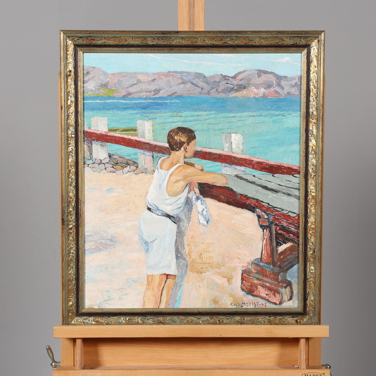 VERNER HOLMQUIST. OIL ON PANEL, signed.