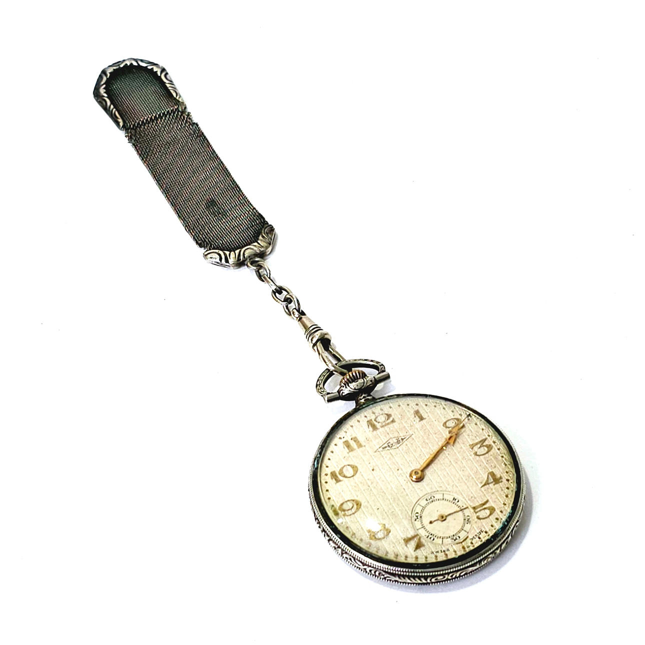 SCHWEIZISK LOMMEUR MED SØLV LEONTIN.