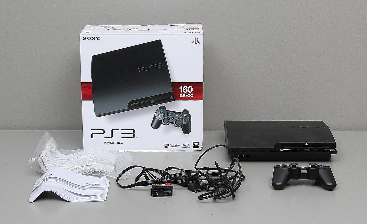 SPELKONSOL, Playstation 3 slim, 1 handkontroll.
