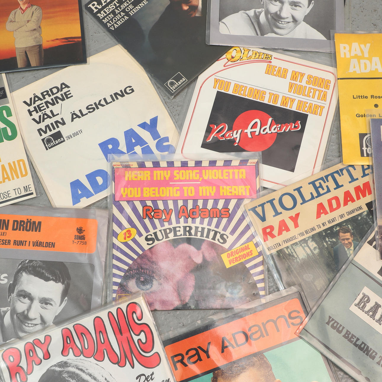 Vinylplader omkring 180 Ray Adams singler.