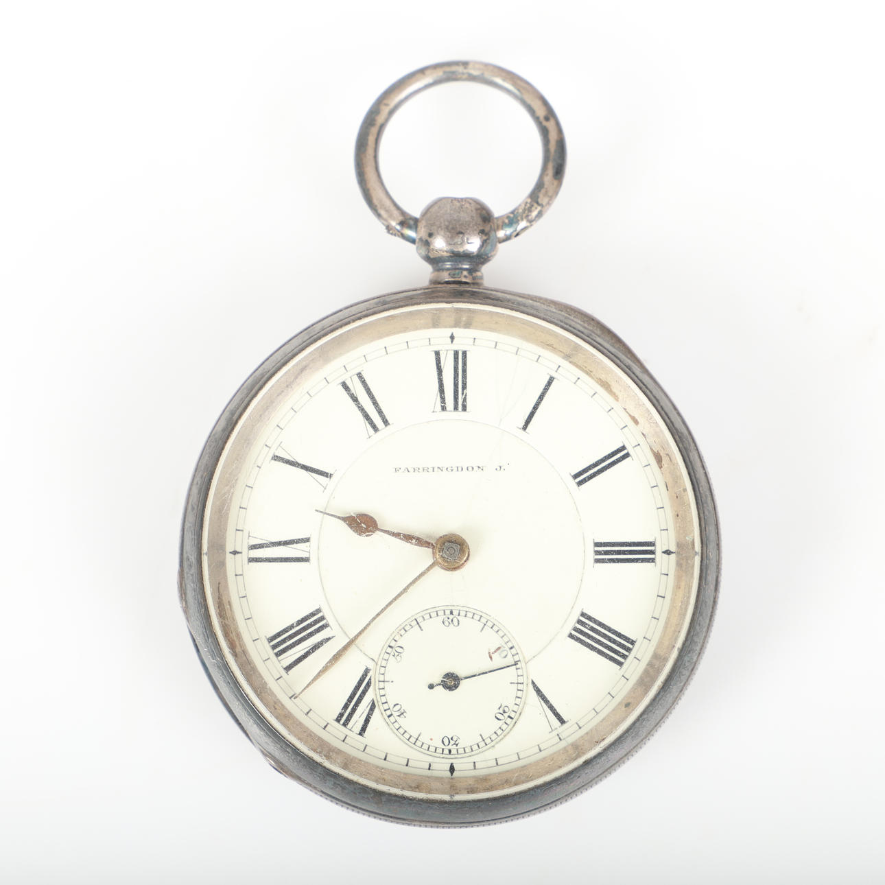 Taskukello, s. k. avaimenvetäjä, Farringdon, hopea.