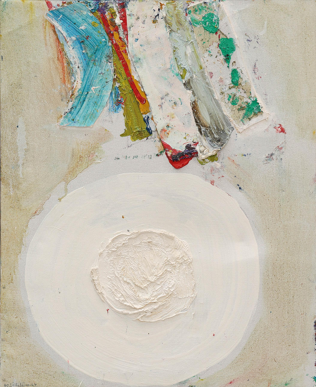 BO SÄLLSTRÖM. Mixed media on canvas, “Jellyfish”, signed Bo Sällström, dated 1954.
