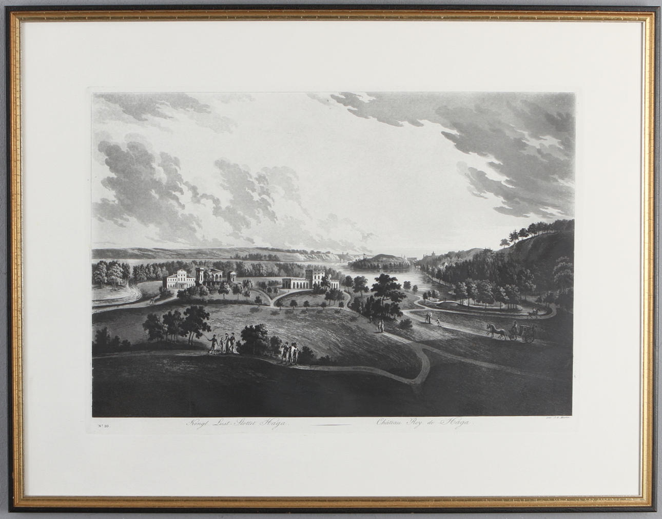 JOHAN FREDRIK MARTIN. Efter, "Kongl. Lust-Slottet Haga", etsning.