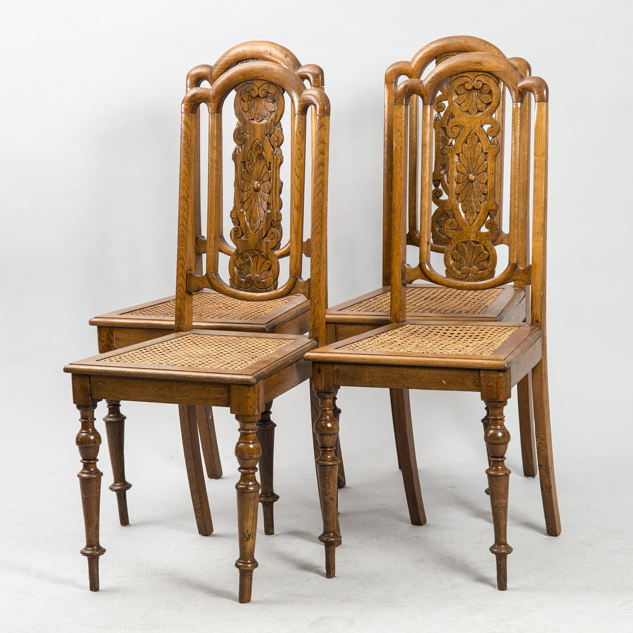 STOLAR, 4 stycken, ek/rotting, tidigt 1900-tal.