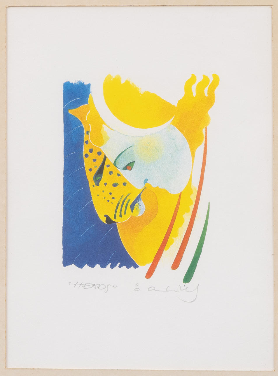 ÅKE ARENHILL. “Heads”, offset print, signed.