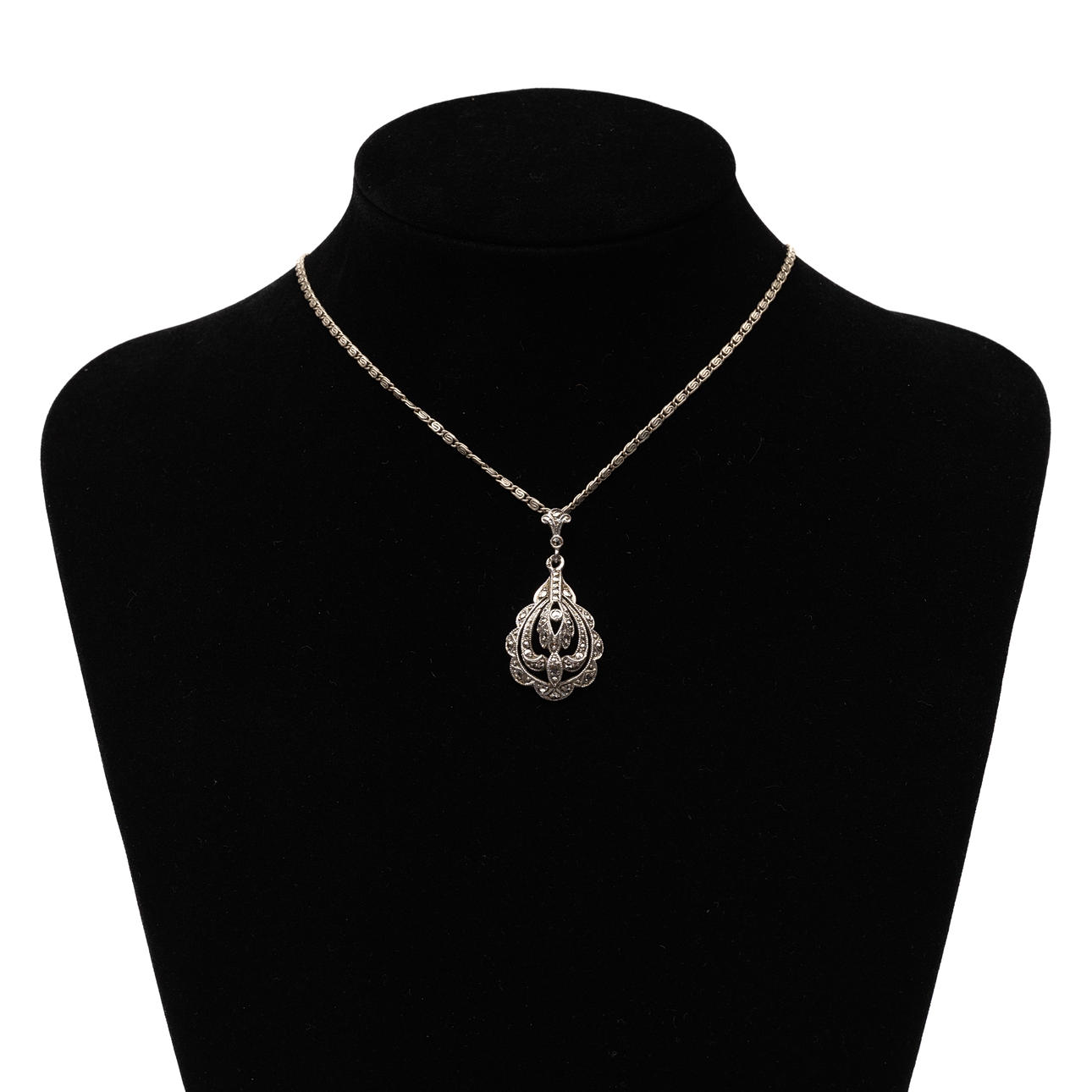 NECKLACE, Silver, Marcasiter.