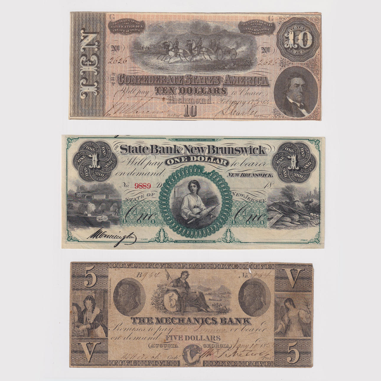 THREE USA BANK NOTES (3).