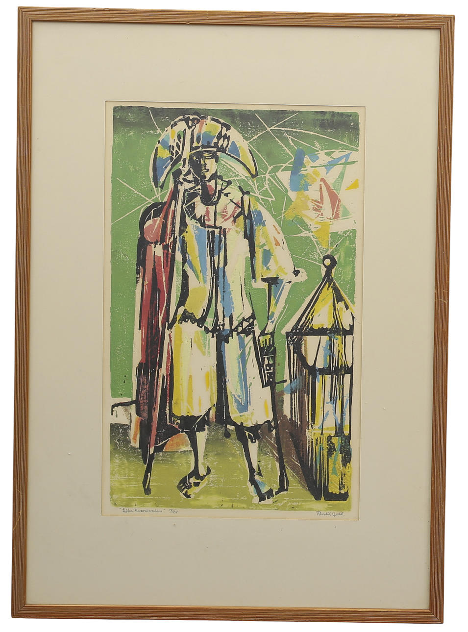 BERTIL GADÖ. lithograph in colours, “after the carnival”, signed, numbered 14/25.