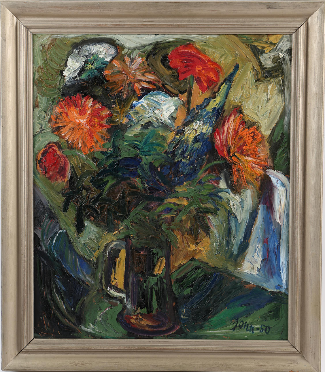 GUNNAR JONN. “Bouquet”, oil on panel, signed and dated.