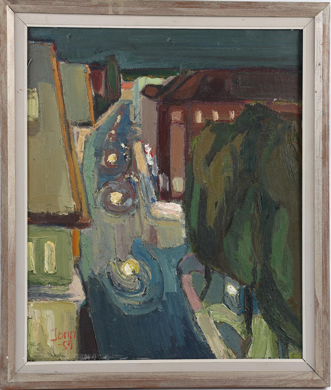 GUNNAR JONN. City motif, oil on canvas, signed and dated.