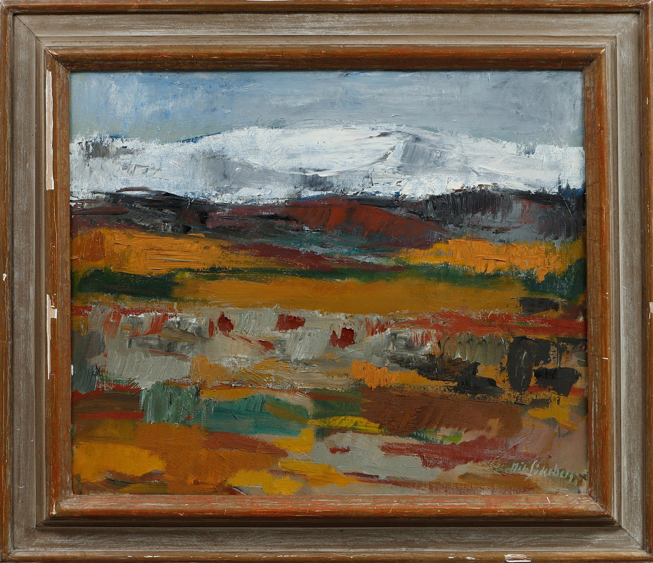 NILS SÖDERBERG. “Bredviken”, oil on canvas, signed.