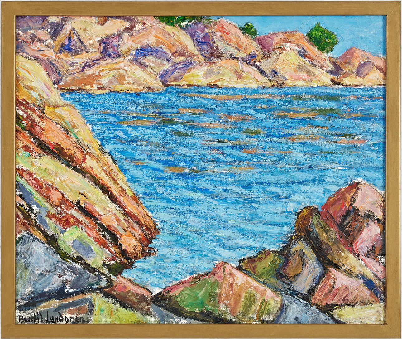 BERTIL LUNDGREN (1900-1979). “Klippviken”, Utö, oil on panel, signed.