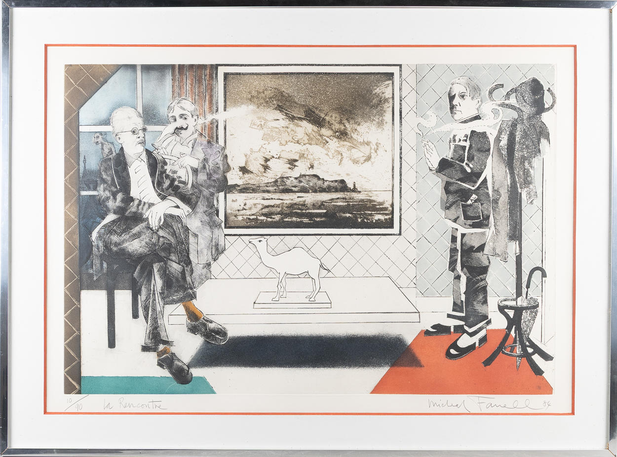 MICHAEL FARRELL, la rencontre, lithograph in colours, numbered 10/90.