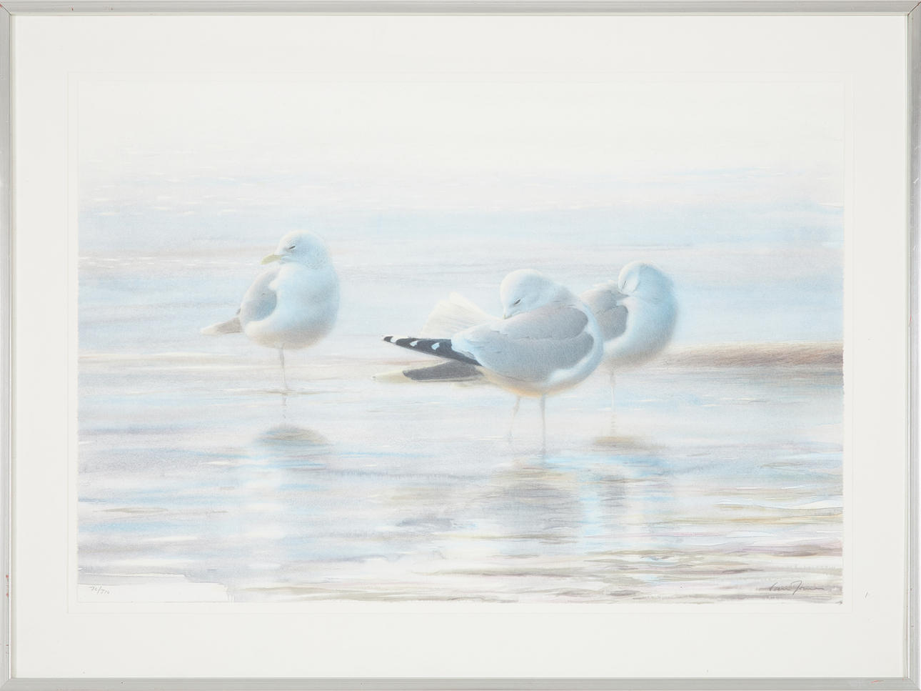 LARS JONSSON. Seagulls, lithograph, signed and numbered 76/310.