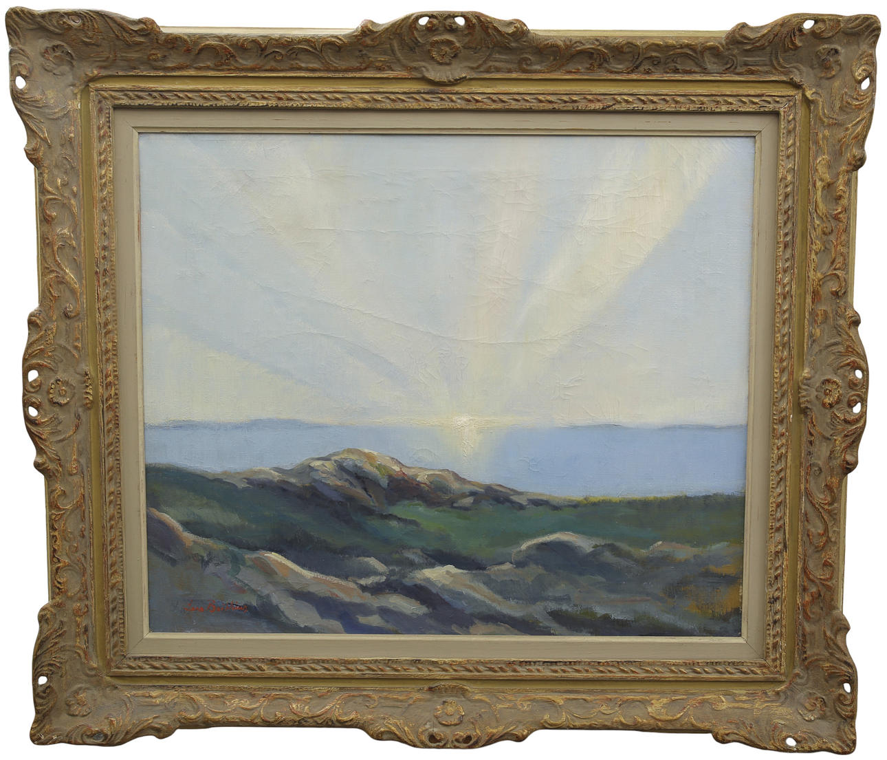LARS BOËTHIUS. oil on canvas, sunrise, signed.