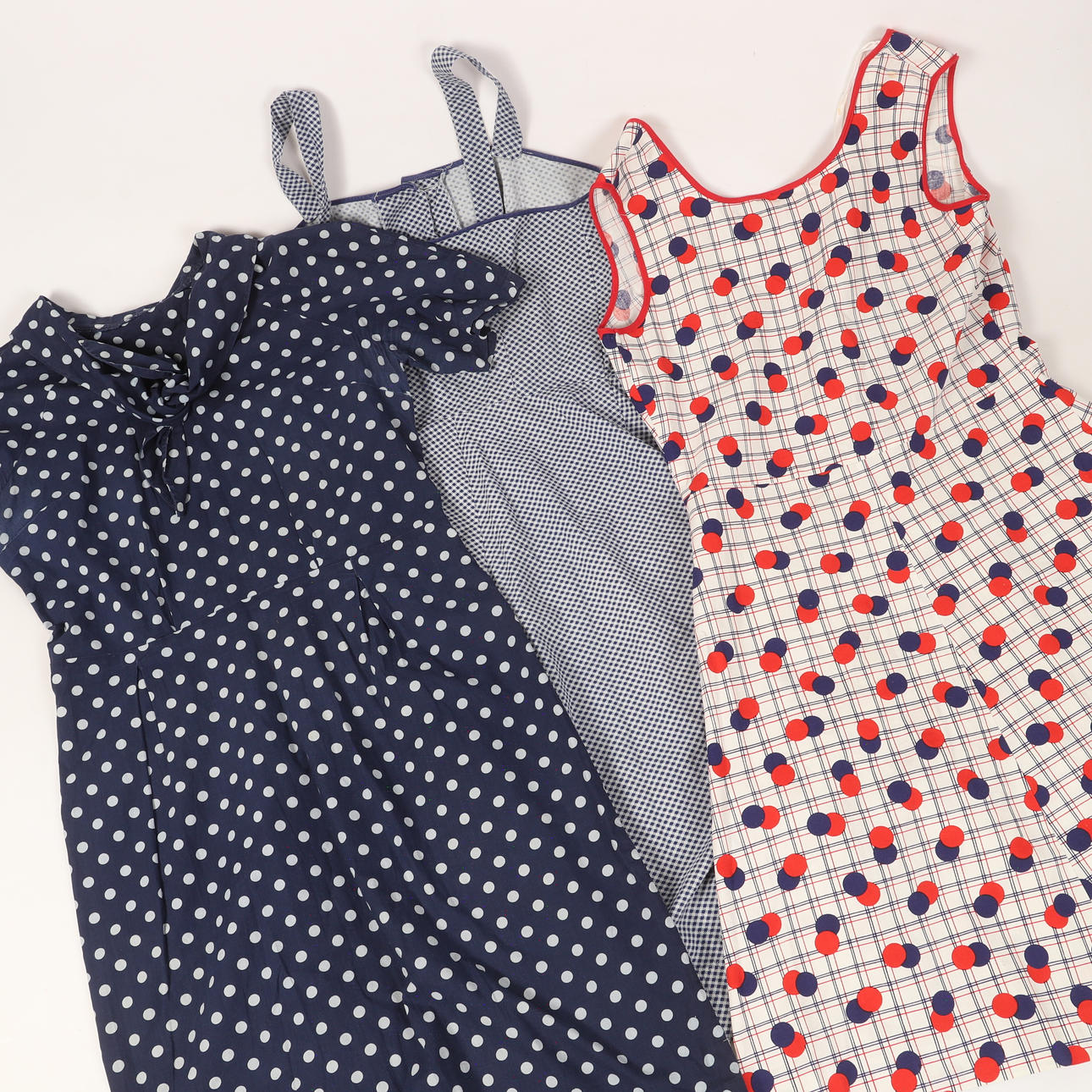 Three dresses, mid 20th century.