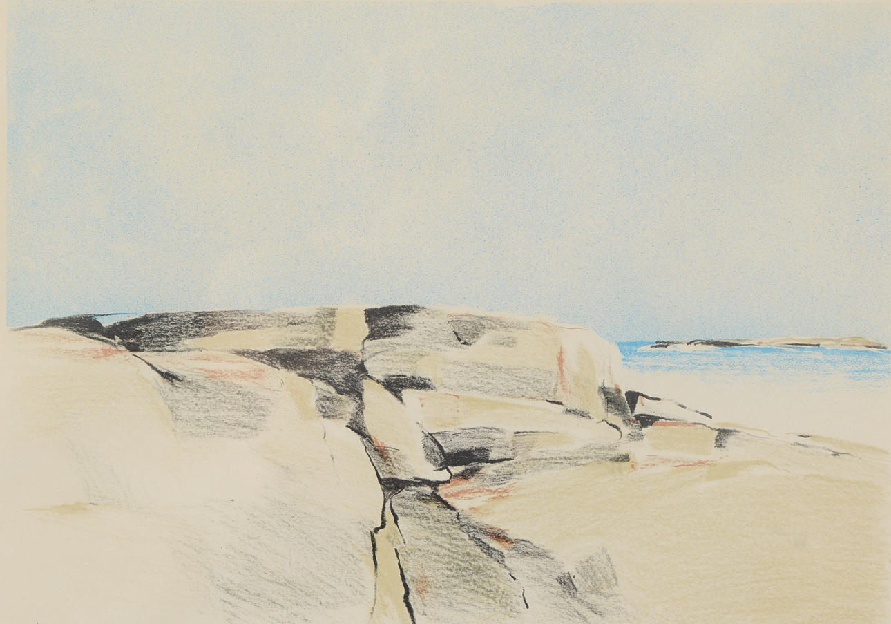 SVANTE WARG. Archipelago motif, lithograph in colours, signed, numbered 247/260.