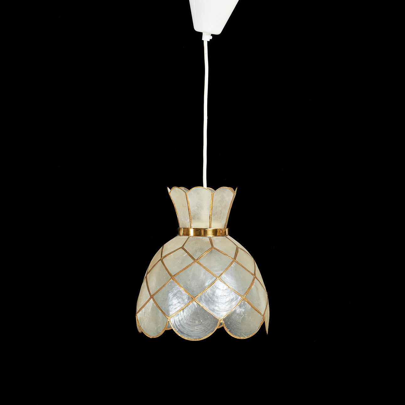 A seashell ceiling lamp, 20th century.
